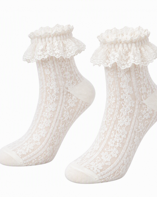 Spring Summer Lace Ruffle Socks Women Girls