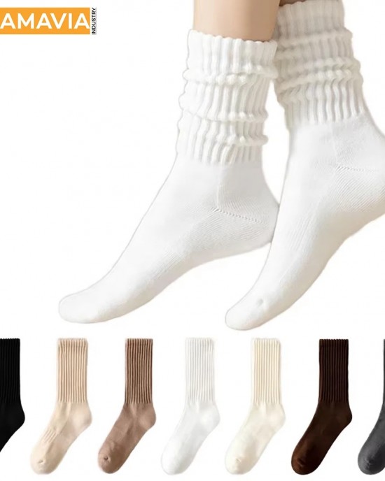 SAMAVIA Women's Socks Letter Pattern Woven