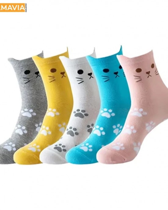 SAMAVIA Women's Socks Letter Pattern Woven