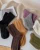 Autumn Winter Solid Color Knit Socks Women