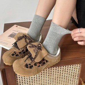 Autumn Winter Striped Solid Color Women Socks