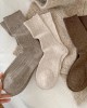 Autumn Winter Striped Solid Color Women Socks