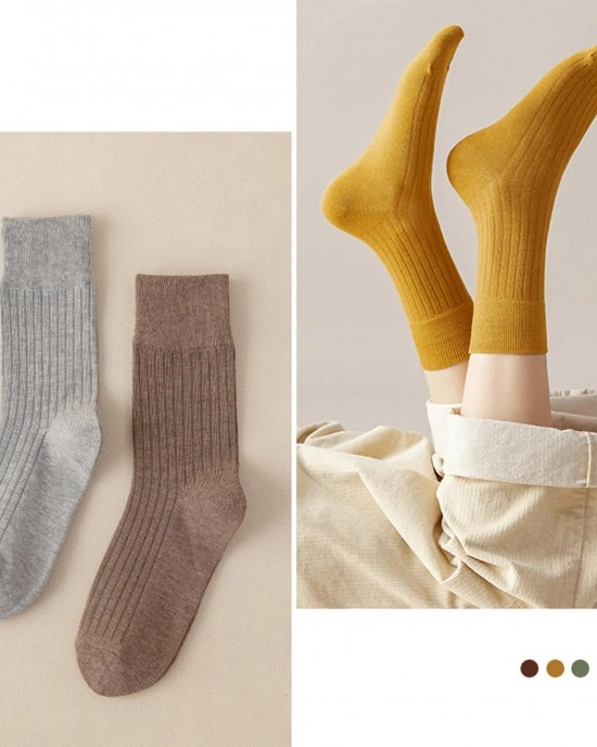 10 Pairs of Retro Colorful Above-Ankle Crew