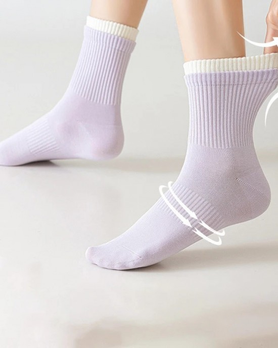 Girls Women Cotton Crew Socks Autumn Winter