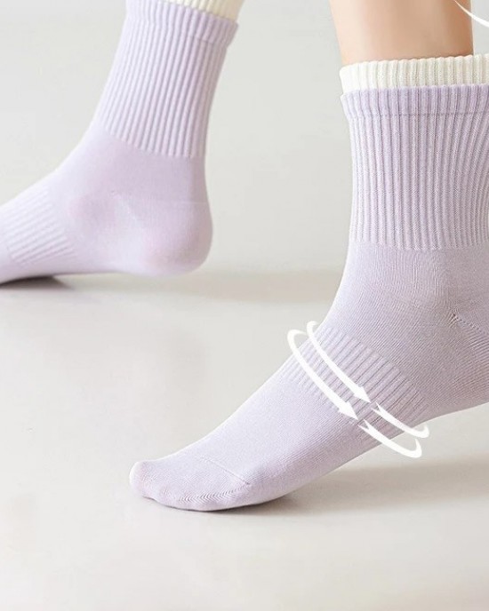 Girls Women Cotton Crew Socks Autumn Winter