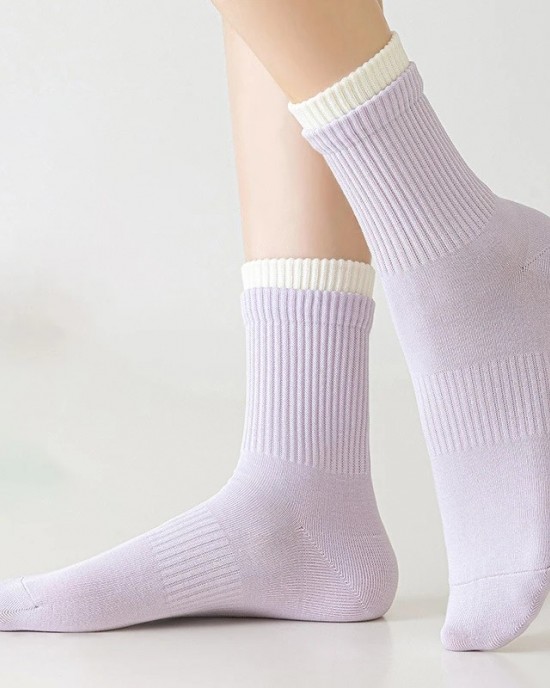 Girls Women Cotton Crew Socks Autumn Winter