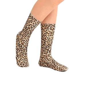 Women's High Top Leopard Print Crew Socks