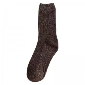 Glitter Metallic Yarn Socks Elegant Women Crew