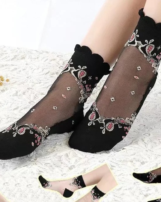 Non-slip Cotton Bottom Summer Crew Ankle Socks