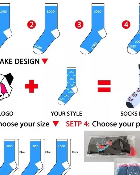 Men Knit Embroidered Basketball Crew Socks
