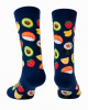 Funny Food Print Crew Socks, Unisex Fruit Sushi