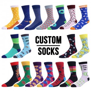 Colorful Mens Embroidered Socks Cotton Mens