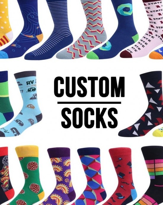 Colorful Mens Embroidered Socks Cotton Mens