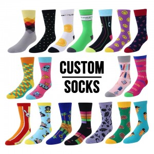Colorful Mens Embroidered Socks Cotton Mens