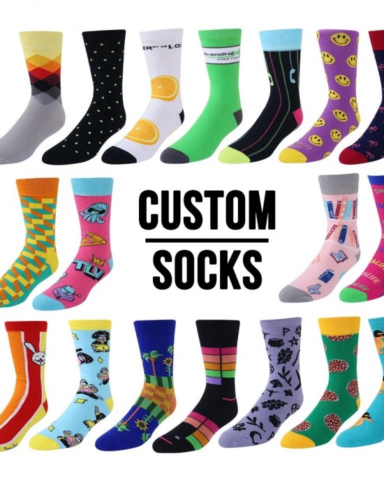 Colorful Mens Embroidered Socks Cotton Mens