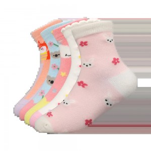 Multi-Designed 3D Flower Colorful Crew Socks