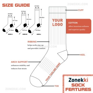 Zonekki Free Sample White Letter Crew Socks
