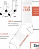 Zonekki Free Sample White Letter Crew Socks
