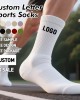 Zonekki Free Sample White Letter Crew Socks