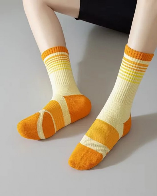 Unisex Adults Striped Football Sports Socks