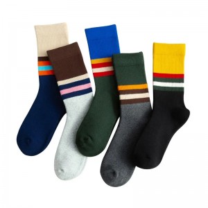 Retro Color Block Stripe Crew Socks, Multi-Pack