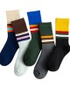 Retro Color Block Stripe Crew Socks, Multi-Pack