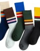 Retro Color Block Stripe Crew Socks, Multi-Pack