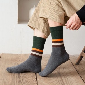 Retro Color Block Stripe Crew Socks, Multi-Pack