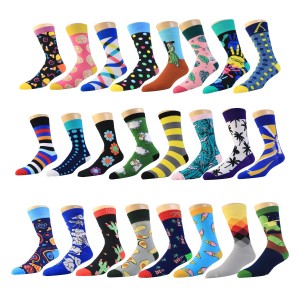 Unisex Men Funny Cotton Crew Happy Socken