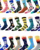 Unisex Men Funny Cotton Crew Happy Socken
