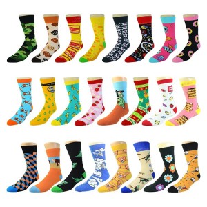 Unisex Men Funny Cotton Crew Happy Socken